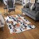 image 2 of Geometric Lines & Flowers (Rug) Multi | Large: 140x200cm