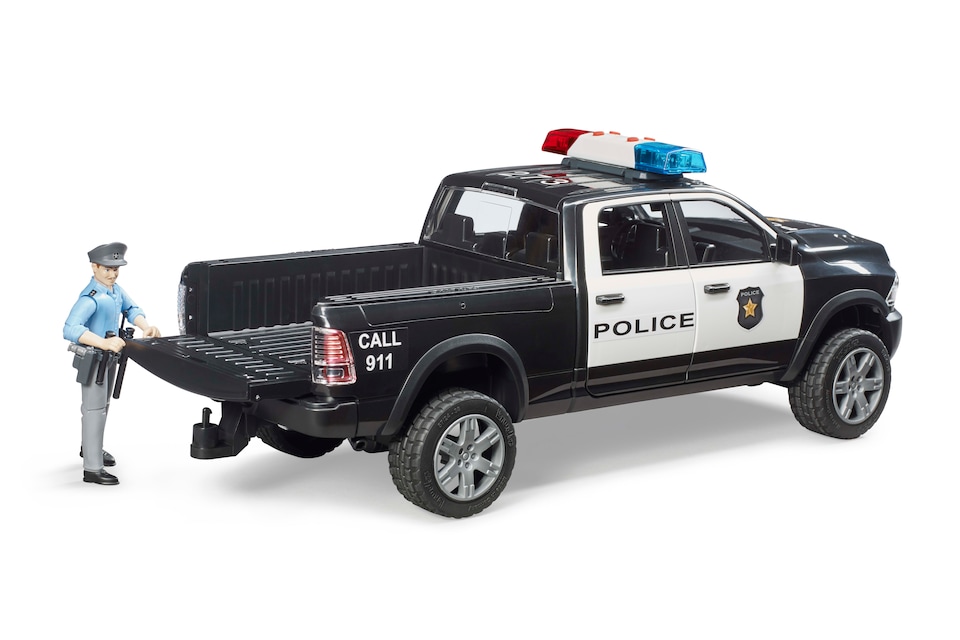 image 1 of Bruder RAM 2500 Police truck with policeman and accessories Police Vehicle Playset
