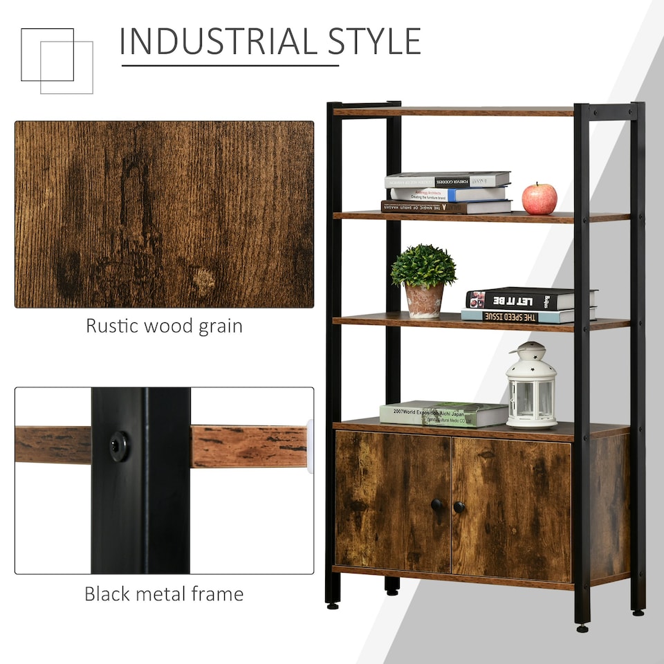 image 1 of HOMCOM Multifunctional Bookshelf Storage Cabinet Bookcase w/ Shelves