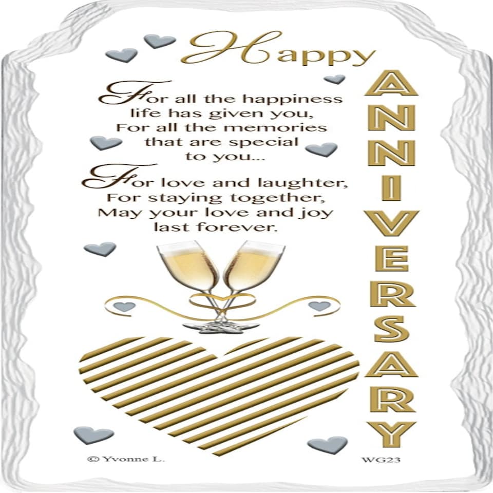 On Your Anniversary Sentimental Handcrafted Ceramic Plaque