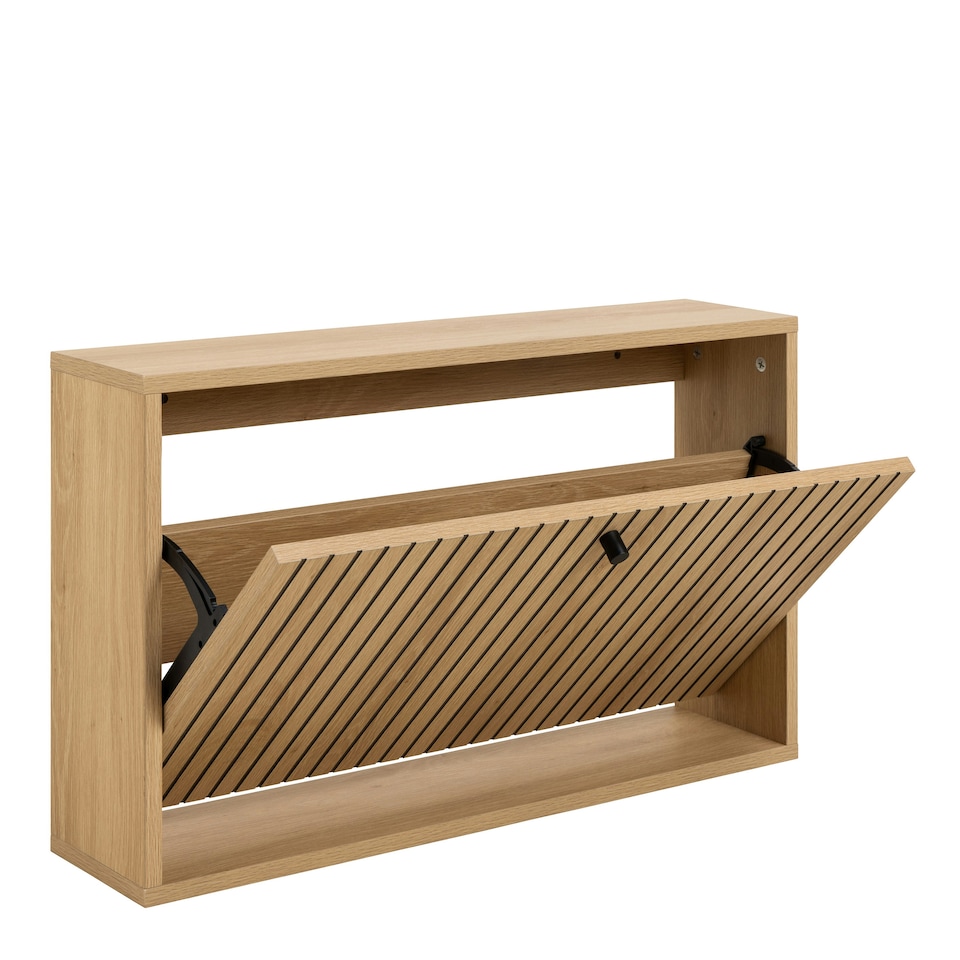 image 1 of Albany Shoe Cabinet 1 Flip Down Door In Oak