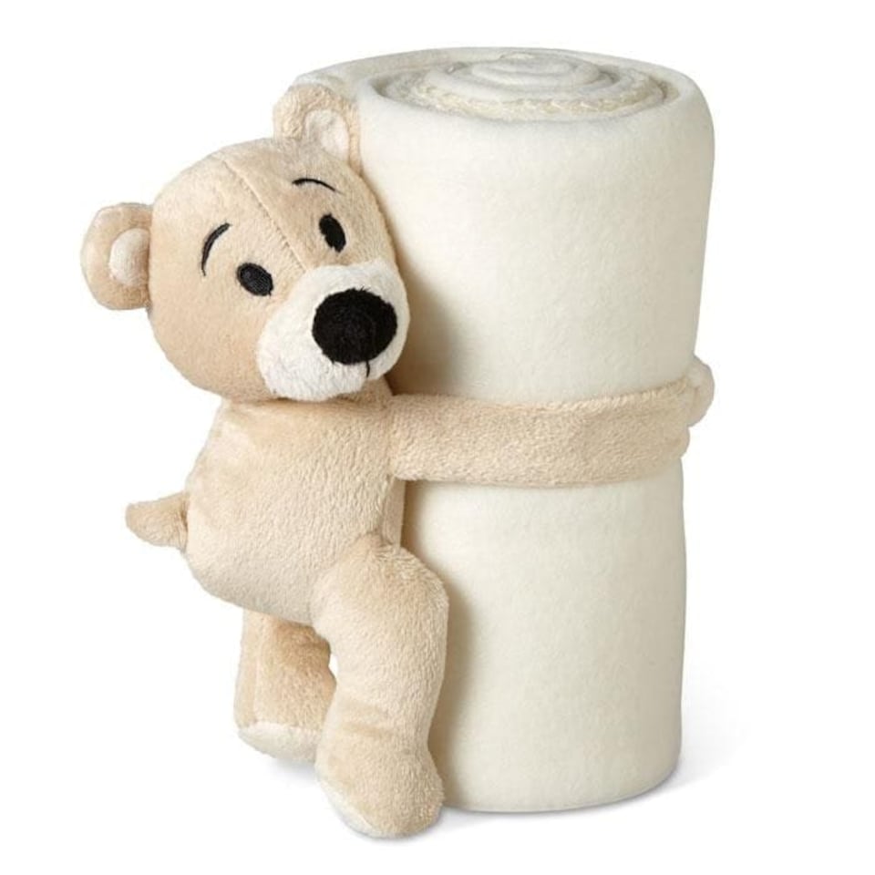 image 1 of MidOcean Manta Fleece Bear Blanket - White - One Size
