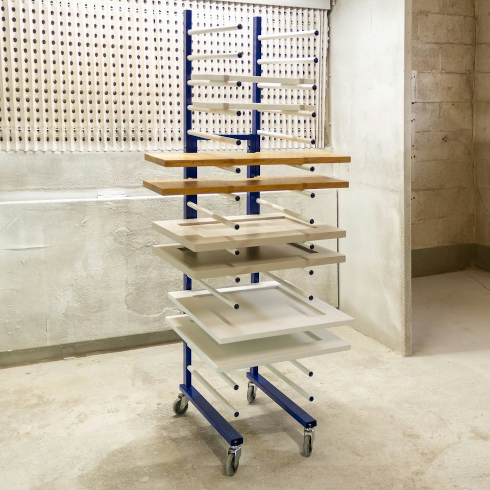 image 1 of Monster Racking Spray Drying Rack Trolley Blue