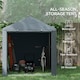 image 3 of Outsunny 1.6 x 2.2m Garden Storage Shed Tent, Portable Shed Shelter with Galvanised Steel Frame and Large Door, for Motorbike, Garden Tools, Bike Storage, Dark Grey | Grey | 1