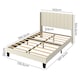 image 2 of Levede Double Bed Frame Metal and Wood Plush Upholstered Mattress Base
