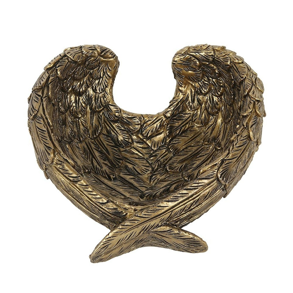 image 1 of Something Different Guardian Angel Wing Trinket Dish - Gold - One Size