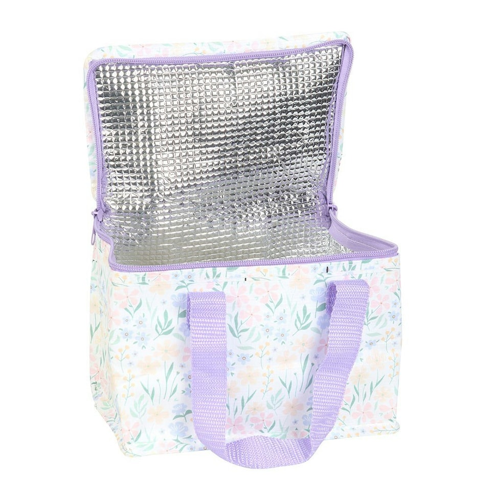 image 1 of Something Different Ditsy Floral Lunch Bag - Lilac/Pink/Green - One Size