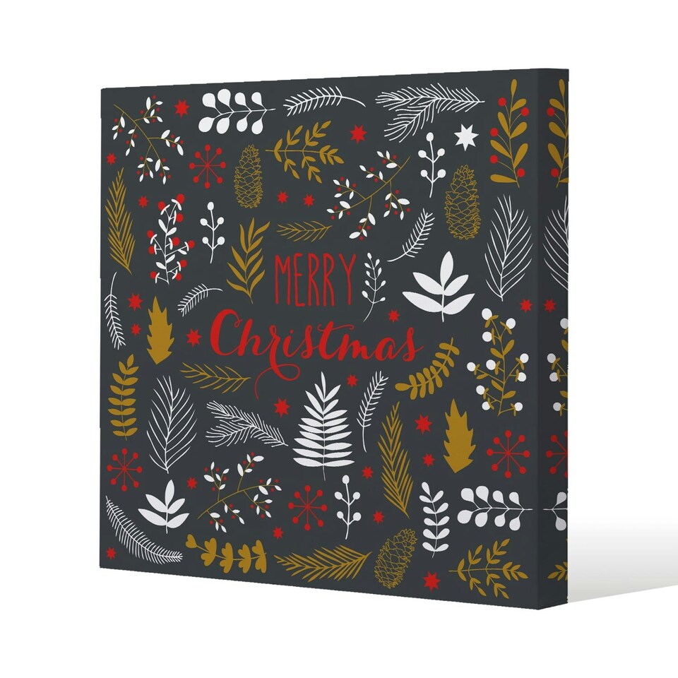 Merry christmas lettering (canvas) 114 x 114 x 4cm