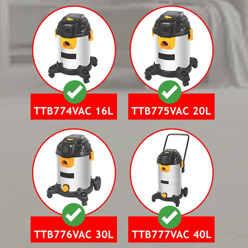 image 1 of SPARES2GO Hose Spare Parts for Titan TTB774VAC 16L TTB775VAC 20L TTB776VAC 30L TTB777VAC