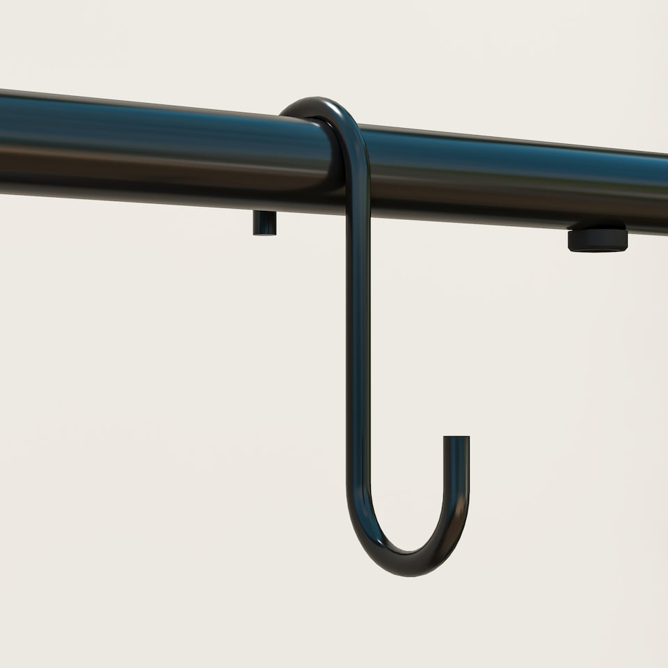 image 1 of Outsunny 3 Tier Plant Stand Hanging Hooks for Balcony Living Room, Black | Black | Black