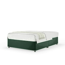 Emerald Green Plush Velvet No Drawer Divan Base Small Double