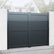 image 1 of Double Swing Gate 3750x2200mm Grey - Diagonal Solid Infill and Flat Top Grey