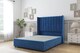 image 1 of Sloomy Falcon Navy Plush Divan Bed Base No Drawers With 54 Inch Wingback Headboard | Blue | Navy | Small Double | 1