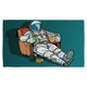 image 1 of Astronaut the audience with beer and popcorn sitting in a chair. loneliness in space. Pop art retro (Kitchen Towel)