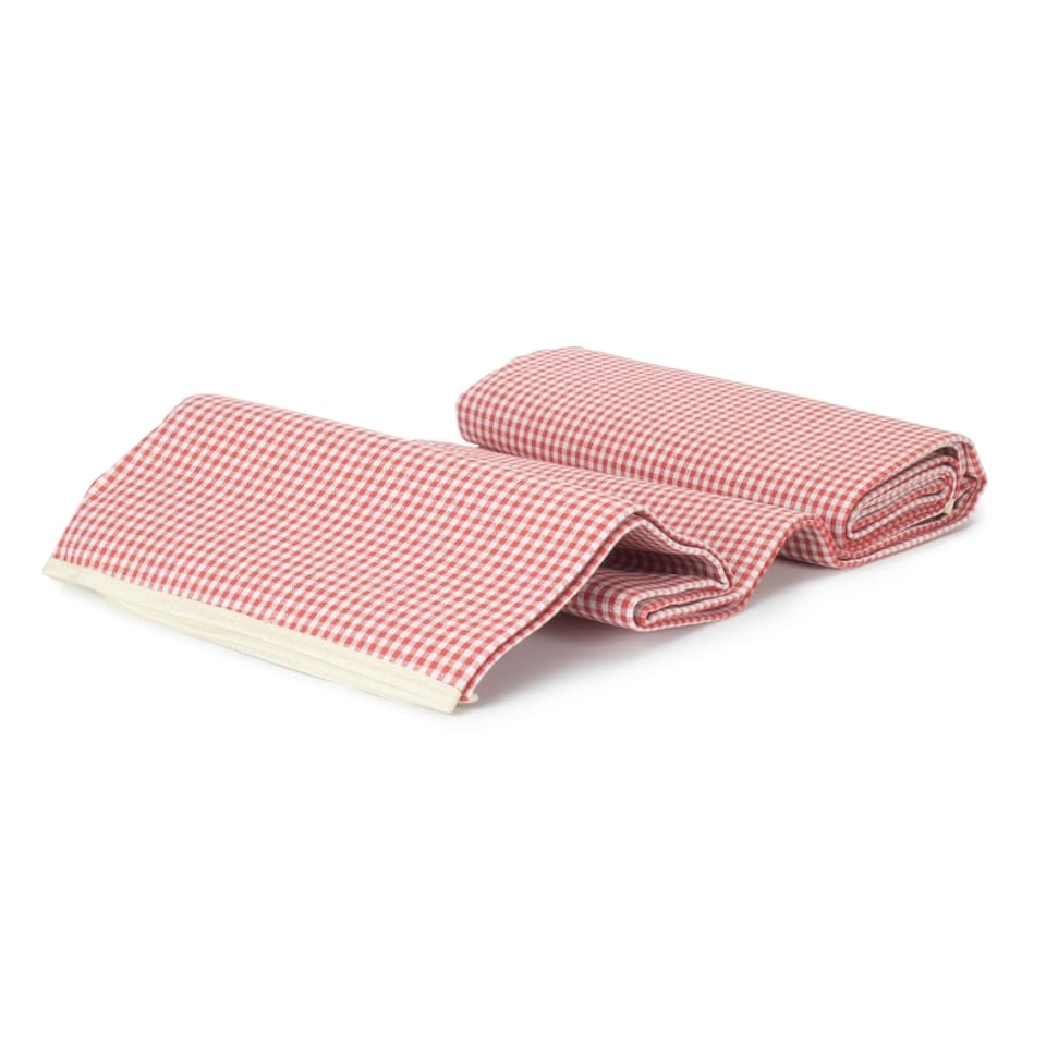 image 1 of Red and White Gingham Picnic Blanket | Red | Red