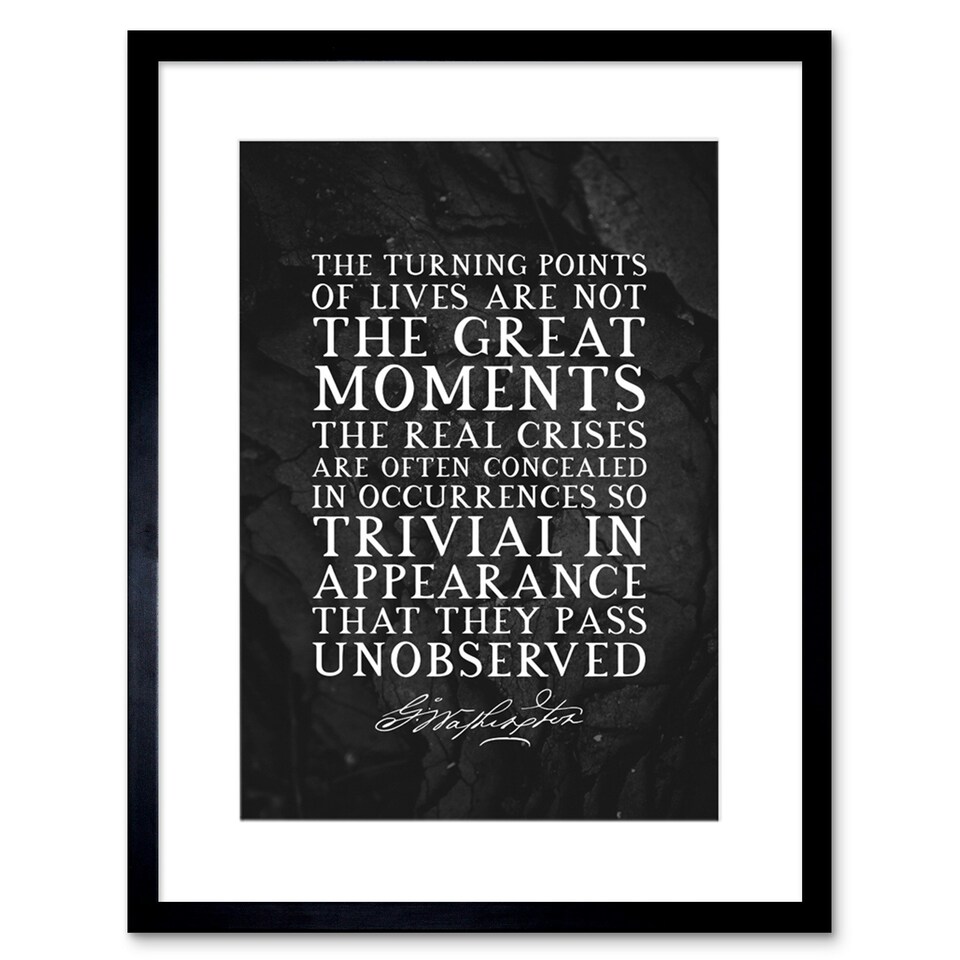 image 1 of Slate Quote George Washington Great Moments 9x7" Black Framed Wall Art Print