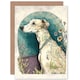 image 1 of Dog Lover Whippet Modern Boho Flowers Pet Portrait Greeting Card