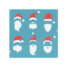 Santa Hats Dining Splash Back | White