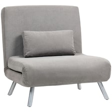 HOMCOM 2-in-1 Folding Sofa Bed with 5-level Adjustable Backrest, Grey
