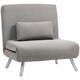 image 1 of HOMCOM 2-in-1 Folding Sofa Bed with 5-level Adjustable Backrest, Grey