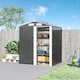 image 9 of Outsunny 5ft x 4ft Garden Metal Storage Shed, Tool Storage Shed with Sliding Door, Sloped Roof and Foundation Kit for Garden, Patio, Lawn, Grey