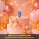 image 4 of Blue 9 Number Candle  Birthday Anniversary Party Cake Decorations Topper | Blue