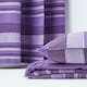 image 5 of Homescapes Cotton Morocco Striped Mauve Throw - 150 x 200 cm | Purple