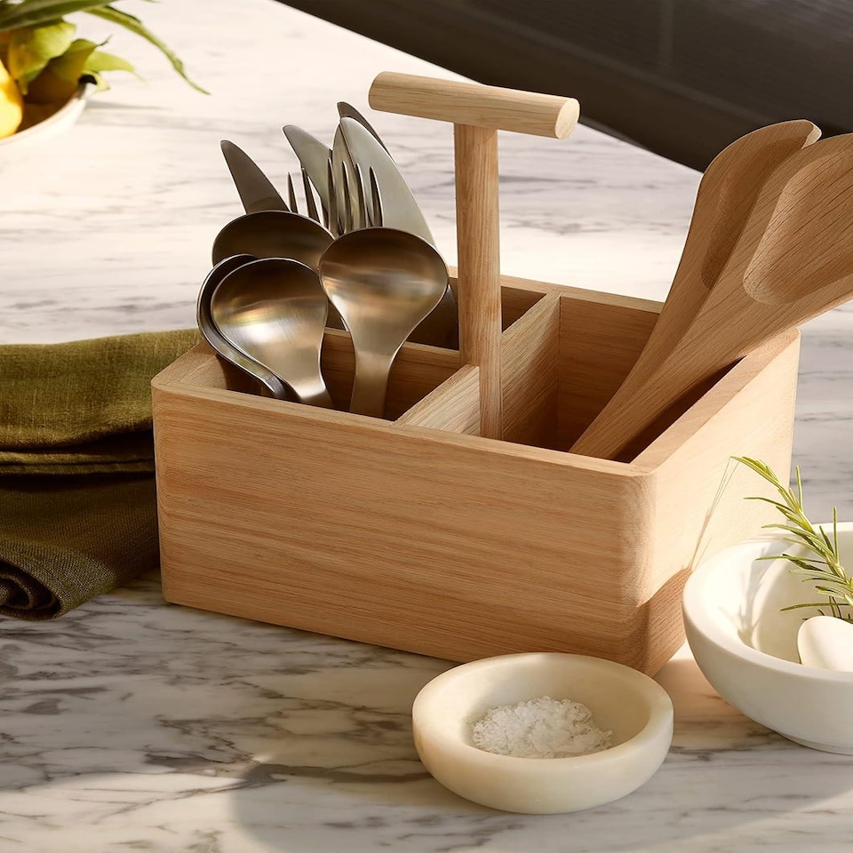 image 1 of LSA Dine FSC-Certified Natural Oak Cutlery Holder
