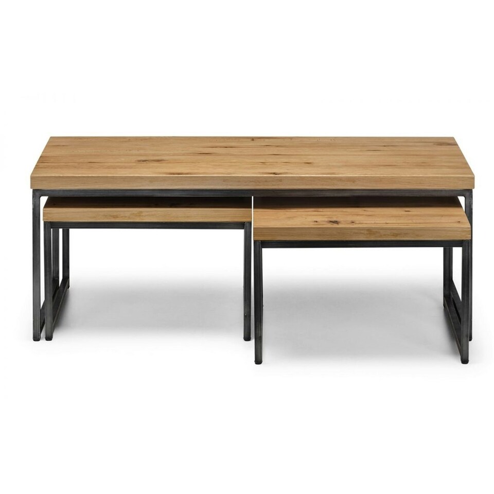 image 1 of Classic Oak Nesting Coffee Tables Brown