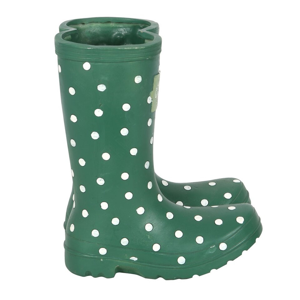 image 1 of Something Different Wellington Boots Planter | Green | Dark Green | One Size | 1