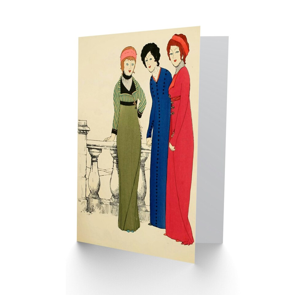 image 1 of 1908 Les Robes De Paul Poiret Art Blank Just to Say Card