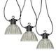 image 4 of ValueLights 6 Battery Operated Smoked Pleat LED Outdoor Garden String Lights | Grey