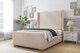 image 2 of Sloomy Devonshire Sand Naples Bed Frame With Mattress With 50"  Upholstered Wingback Headboard 3' Single