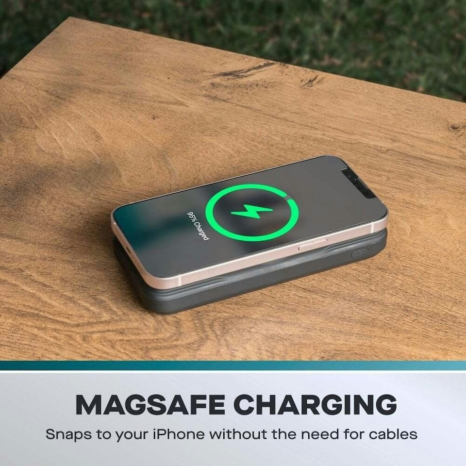 image 1 of Daewoo 4-in-1 10000mAh Power Bank Portable Fast Charger Wireless Built in Cables Black