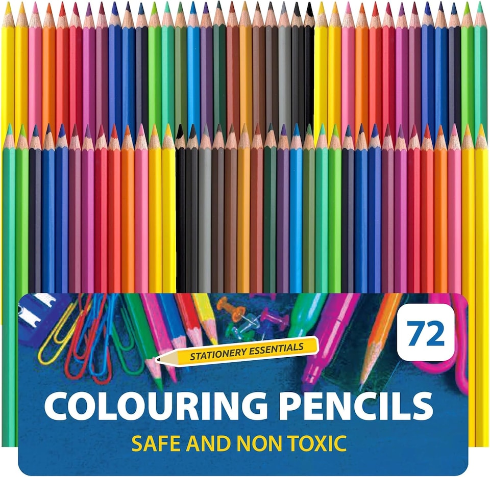 image 1 of 72 Colouring Pencils – Assorted Break-Resistant Artist Pencils for Kids & Adults, Wide Colour Range with Smooth Blending for Art & Crafts