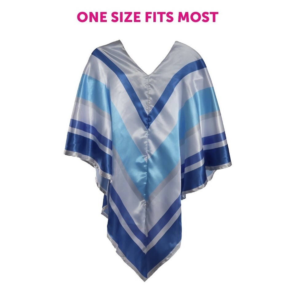 image 1 of 70s Pop Poncho – Retro Fancy Dress Costume | Multi | One Size