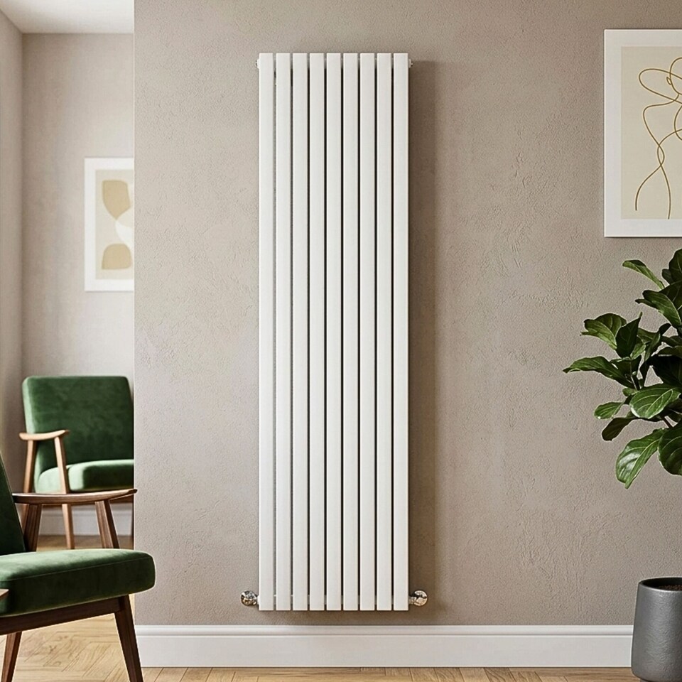 Balterley Lucia Square Vertical Double Panel Radiator | White | Satin ...