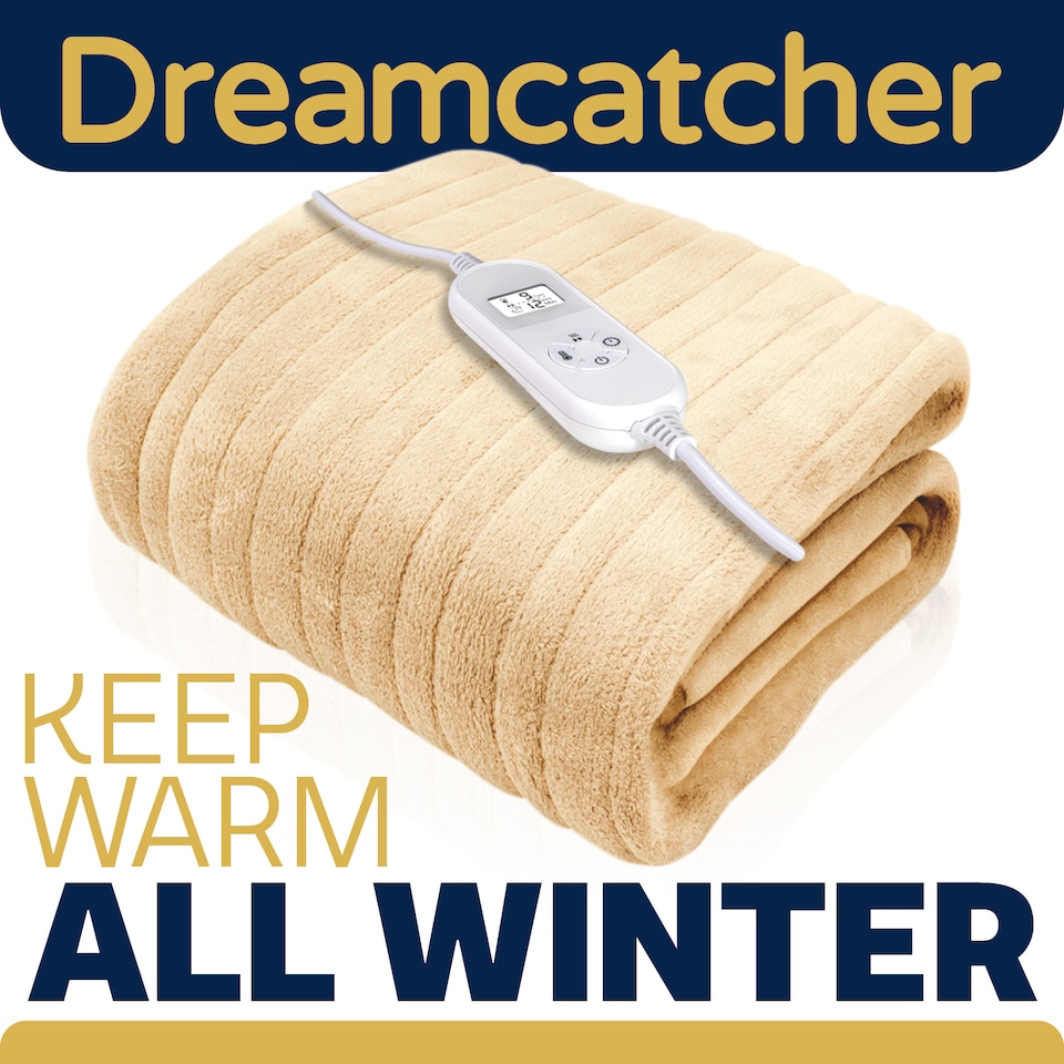 image 1 of Dreamcatcher Electric Heated Fleece Blanket Throw 160x120cm - Cream | Cream | Cream | L | 1