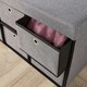 image 4 of Folding Ottoman 6 Drawer Storage Chest Solid Sturdy Space Saving Grey Fabric