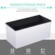 image 4 of HOMCOM Storage Ottoman Tool Box Faux Leather Folding Bench Foot Rest, White
