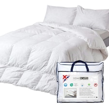 Homescapes Duck Feather and Down All Season Duvet, Single | White | Single