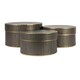 image 1 of Round Grey Hat Boxes with Gold Trim - Pack of 3