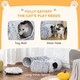 image 6 of PawHut Cat Tunnel for Indoor Cats, 90cm Large Donut Play Tunnel Bed with Washable Cushion, Toy Ball and Door Hole, Pet Play Rabbit Tube Toy, Light Grey