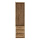 image 2 of Fribo Tall Narrow 1 Door 3 Drawer Glazed Display Cabinet in Oak