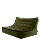 image 1 of icon Kota Velvet XL Bean Bag Sofa Olive Green Bean Bag Chair Green