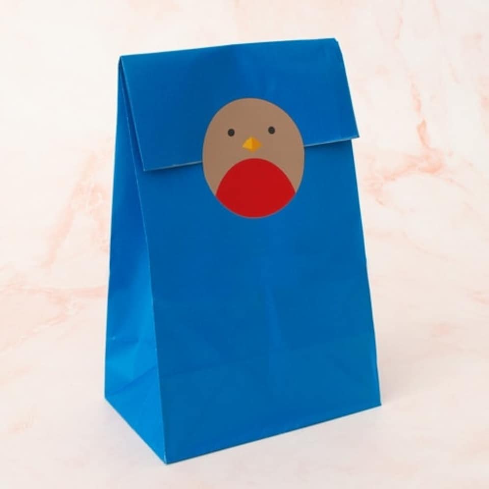 image 1 of Christmas Robin Round Stickers 60mm - Sheet of 12