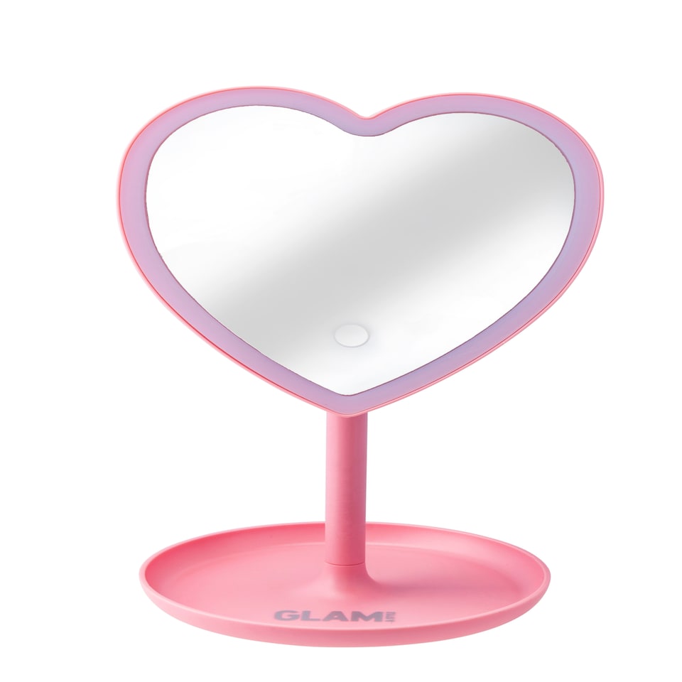 image 1 of Glam & Style Rose Pink Heart Mirror