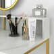 image 8 of HOMCOM Dressing Table Vanity Makeup Desk W/ Faux Marble and Steel Frame White