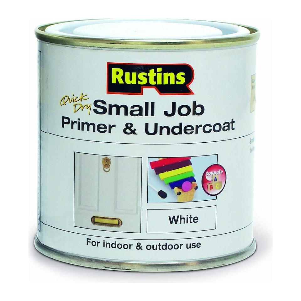 image 1 of Rustins Small Job Primer & Undercoat White 250ml - SWPU250 - Quick Drying, Versatile Use