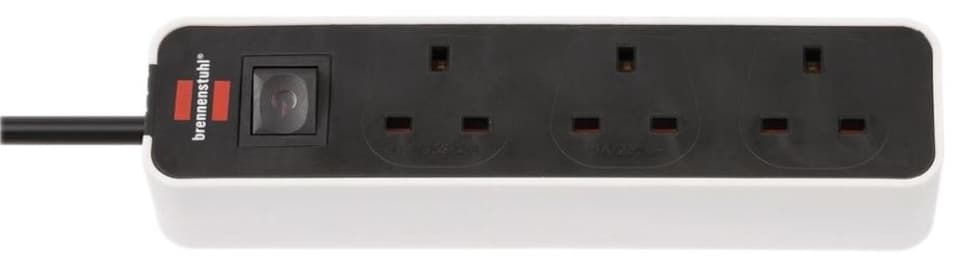 BRENNENSTUHL - Ecolor Mains Extension Lead, 3 Gang, 1.5m Lead, Black/White